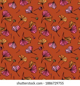 La decoración vectorial es un adorno adornado con flores en forma de doodle. Un rosebudo pequeño.