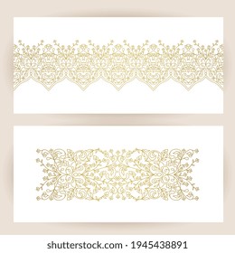 Vector  decor, ornate seamless border for design template. Ornamental  for invitation, card, background.