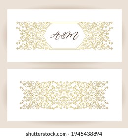 Vector  decor, ornate seamless border for design template. Ornamental  for invitation, card, background.