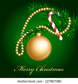 Vector decorated christmas fir
