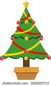 vector of a decorated Christmas tree