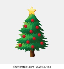 vector Decorated christmas tree comment social media Facebook Instagram Whatsapp chat comment reactions, icon template face emoji character message	