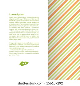 Vector decorated template with place for your content. Blank template with colorfully stripped background.