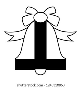 vector decoration bells and luck on Christmas day line art