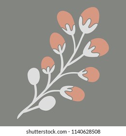 Vector decoration branches with flowers, spring flower