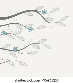 Vector decoration of flowers on a white background