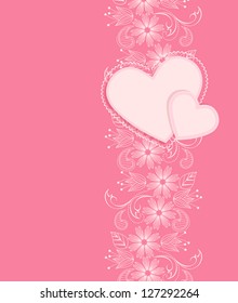 vector decoration heart on a pink background