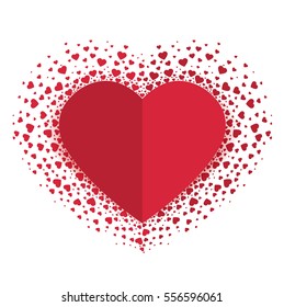 Vector decoration heart, romantic valentine hearts on a white background