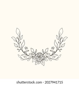 Vector, decoration illustrations wreath of flower 