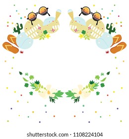 vector decoration for title page summer and vacation border
