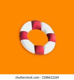 Vector decorations of beach object. lifebelt