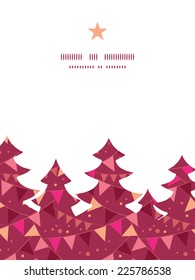 Vector decorations flags Christmas tree silhouette pattern frame card template