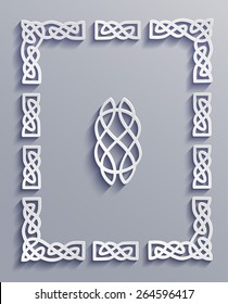Vector decorative 3d paper frames.