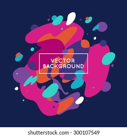 Vector decorative abstract background in trendy flat style with copy space for your text and artistic blots and stains