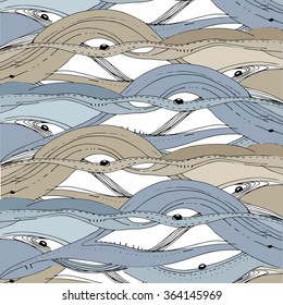 Vector decorative abstract backgrounds, wave, another planet, saver. Graphic arts. gentle colors. hand-drawn ink line. Simple shapes. Illustration on a notepad, drawing log book