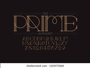 Vector of decorative abstract font and alphabet