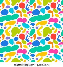 Vector decorative abstract trendy flat style artistic blots and stains seamless pattern background