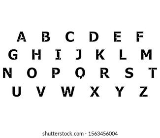 Vector decorative alphabet isolated on white background.