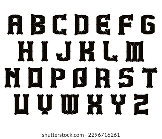 Vector decorative alphabet.Custom art font.