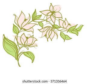 VECTOR Decorative background with beautiful blooming  branch

 