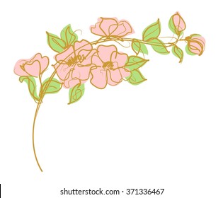 VECTOR Decorative background with beautiful blooming  branch

 