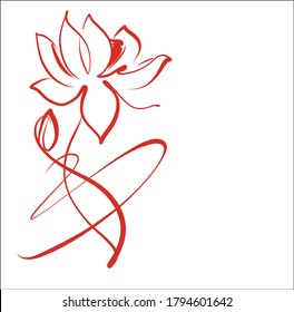 Vector Decorative background with beautiful   lotus, water lily