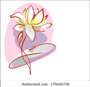 
Vektordekorativer Hintergrund mit schönem   Lotus, Wasserlilie, Lilie
