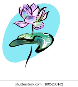 Vector Decorative background with beautiful   lotus, water lily, lily