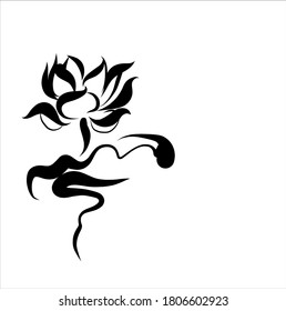 Vector Decorative background with beautiful   lotus, water lily, lily