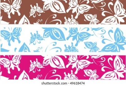 VECTOR Decorative background for design with butterflies