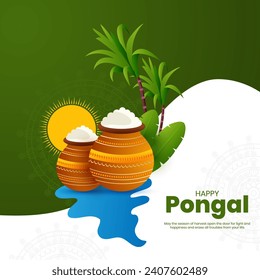 Vector Decorative Background Design for Happy Pongal Festival