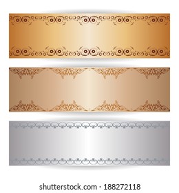 Vector decorative banner with graphic lace ornaments