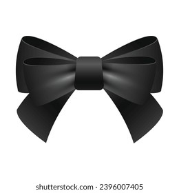 Vector decorative black bow on white background.