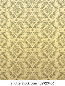 Vector decorative black seamless floral ornament on a brown background