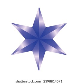 Vector decorative blue star on white background.