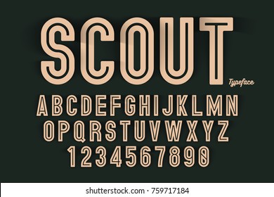 Vector decorative bold font design, alphabet, typeface, typography. Color swatches