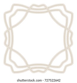 Vector decorative braids fancy frame. Card template.