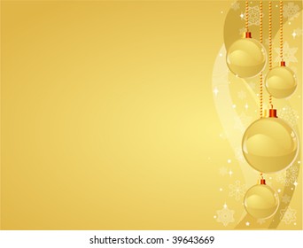 Vector decorative Christmas background with shining  decorations