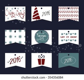 Vector decorative Christmas eve and New Year card.illustration with Isolated letternig on blurred background with stars.Typographical Template,wallpaper for poster,cover,postcard, invitation,banner