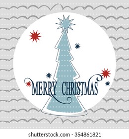 Vector decorative Christmas eve and New Year card.Christmas tree background with stars.Decorative illustration.Template,wallpaper,background for poster,cover,postcard, invitation,banner,greetings