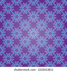 Patrón de navidad decorativa vectorial con copos de nieve en un fondo degradado violeta. Ornamento sin mangas.