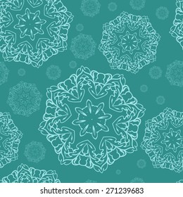 Vector decorative  Christmas snowflake. Background pattern