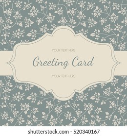Vector decorative color greeting card with stylish small tender flowers