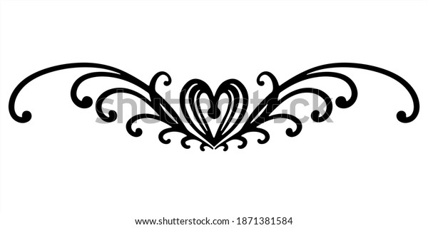 Vector decorative curly Element of a
thin black line with monograms and flourishes. Design for greeting
products, advertising products, magazines,
books