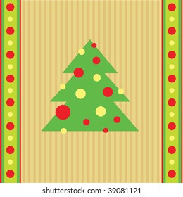 Vector decorative cute Christmas tree background.