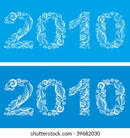 Vector decorative cute  frozen sign 2010 (from my "Christmas and New Year collection" )
