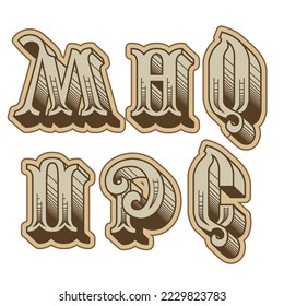 Vector Vector decorative cyrillic font. Eps-10 separated by groups and layers for easy edit.