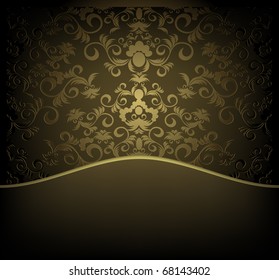 Vector decorative design background with floral golden ornament