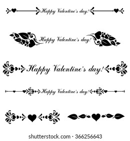 Vector decorative design elements and page decor. Happy valentine day decor. Vector Illustration