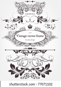 Vector decorative design elements: page decor, frames, banners & ornaments